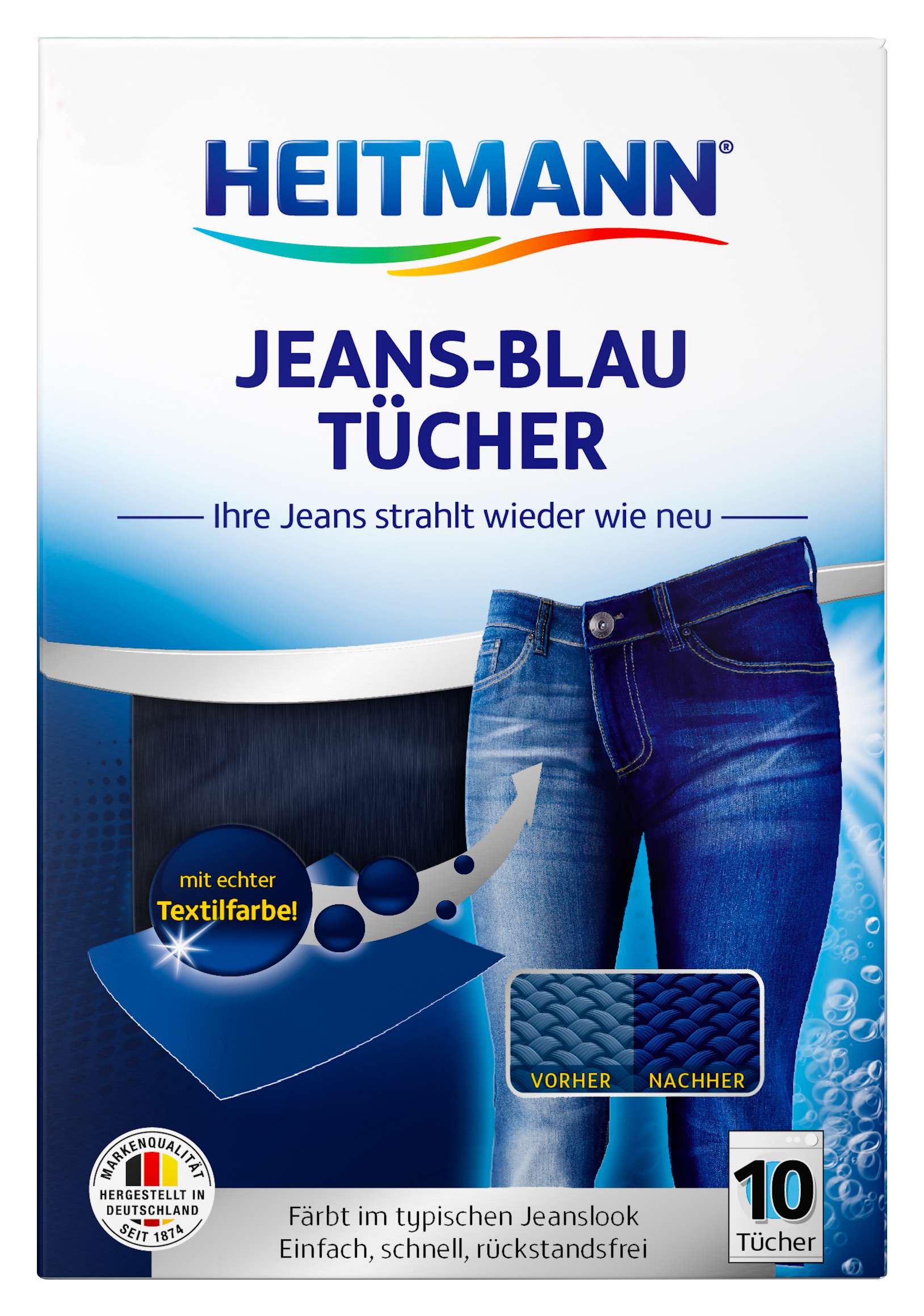 HEITMANN Blue Jean Mavisi Boya Canlandırıcı Mendil�10 lu I Renk